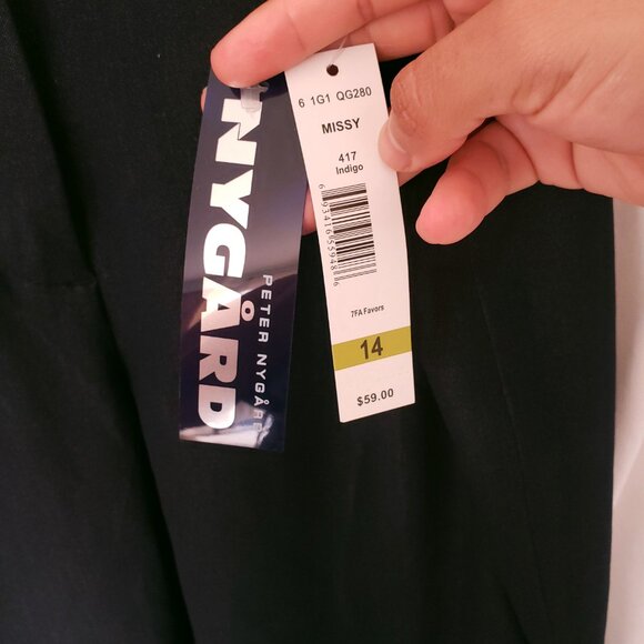 Peter Nygard Navy Blue Straight Formal Pants Plus Size 14 - Picture 9 of 15